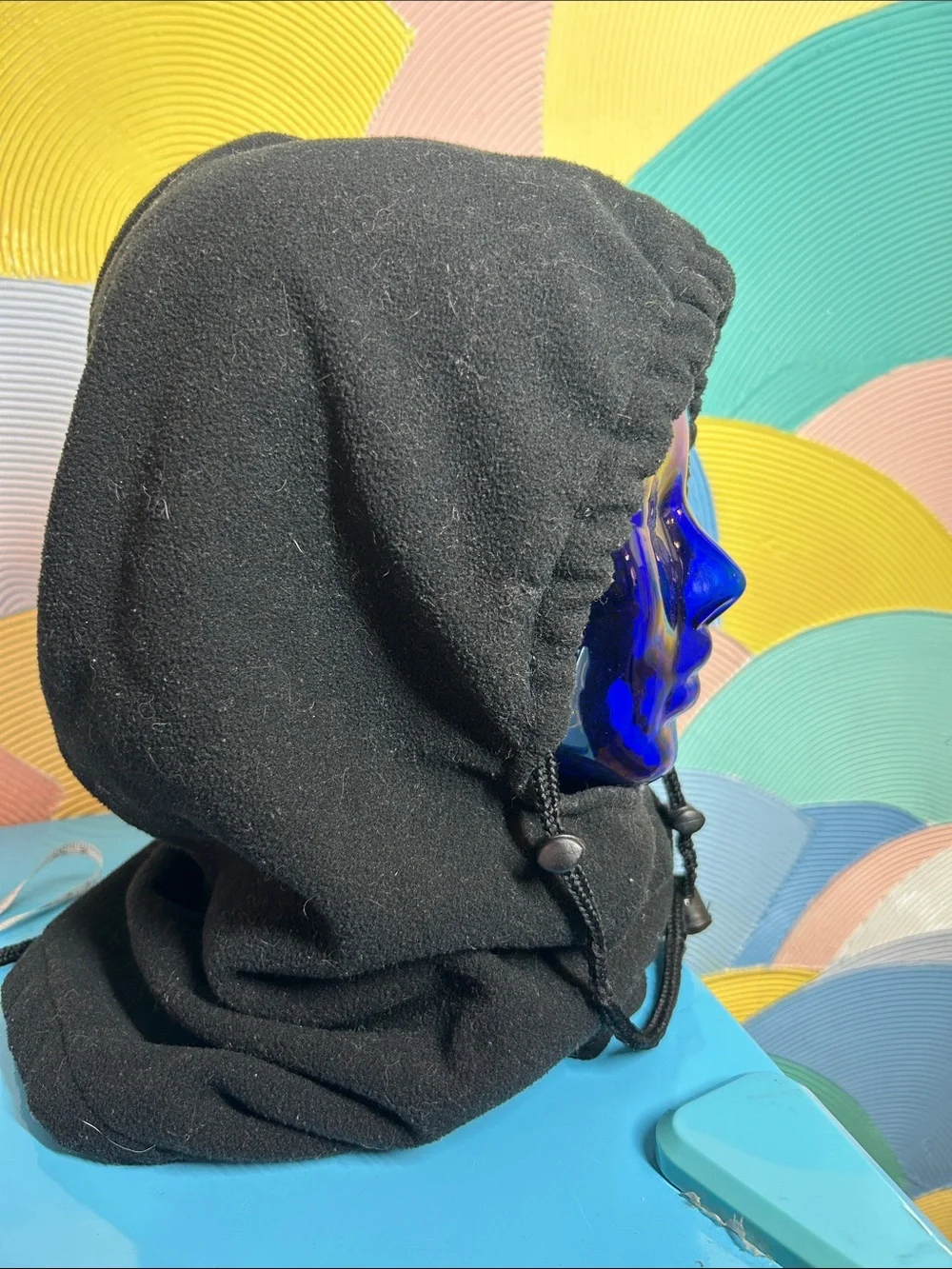 Crown Black Fleece Hooded Neck Gaiter